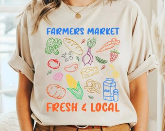 Farmers Market Shirt, Tomato Girl Summer T-Shirt, Support Local Organic Graphic Tee, Trendy Summer Shirt, Fresh Produce Shirt