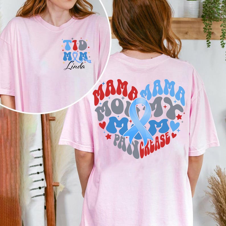 Custom Name Mama Mommy Mom Pancrease Shirt, T1D Mom Shirt, Diabetes Awareness Shirt, Diabetic Shirt For Mom,Type 1 Diabetes,Diabetes Support image 3