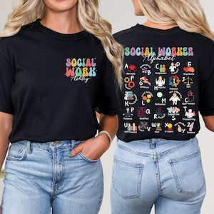Social Worker Alphabet Shirt, Custom Social Worker Shirt, Social Work Shirt, Gift For Social Worker, School Social Worker T-shirt