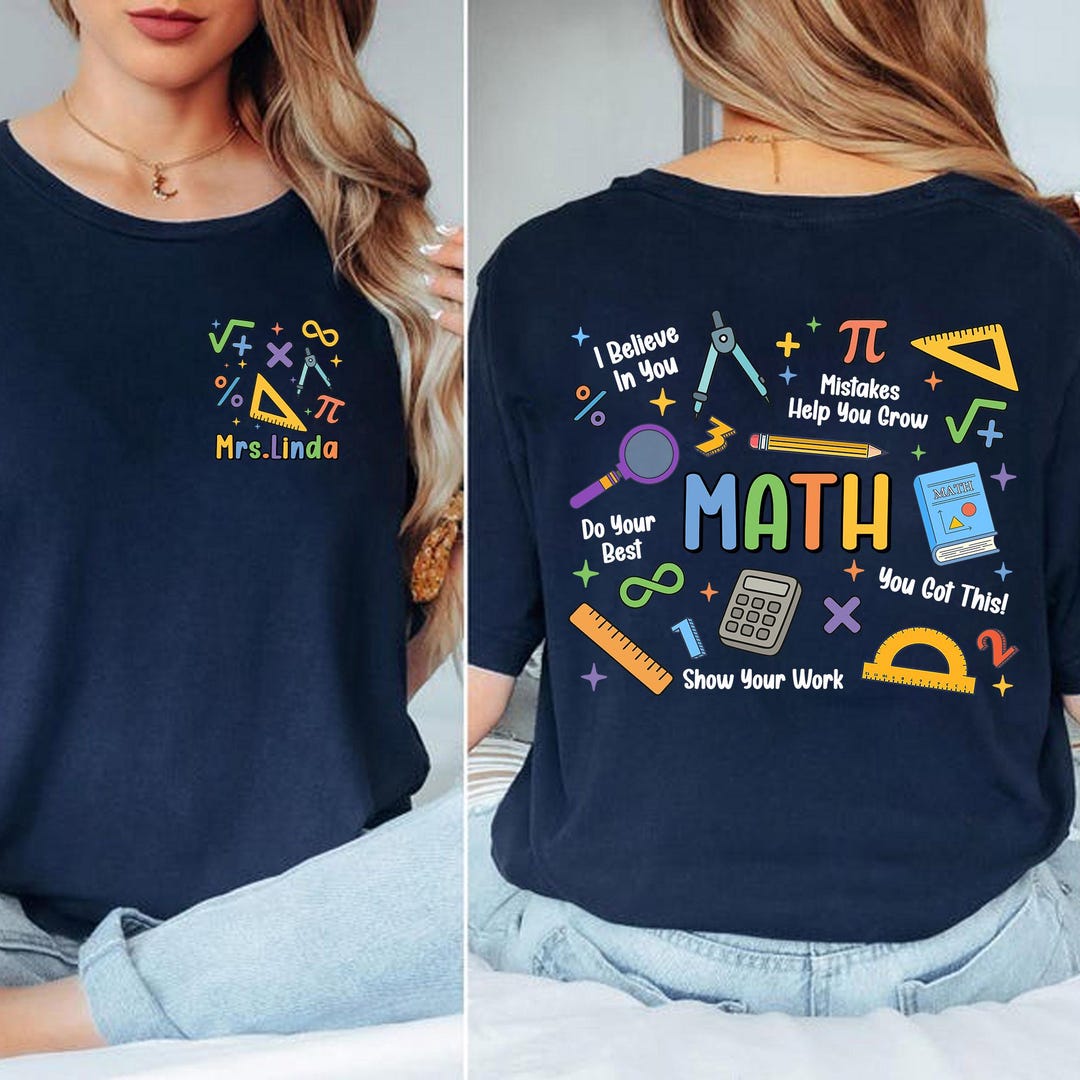 Custom Math Teacher Shirt, Math Teacher Gift, Math Lover Shirt ...
