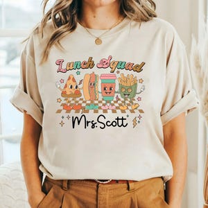 School Lunch Lady T-shirt, Custom Name School Lunch Squad Shirt, Cafeteria Worker shirt, Retro Lunch Lady Tee, Lunch Crew Shirt, Cafeteria