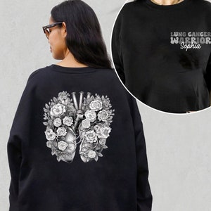 Floral Lung Shirt Fxck Lungenkrebs Shirt, maßgeschneiderte Lung Krebs Krieger Shirt, Lung Cancer Support Shirt, Lung Cancer Geschenk, Geschenk für die Familie