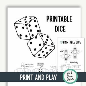Printable Paper Dice Template | Foldable 6-Sided DIY Craft (PDF)