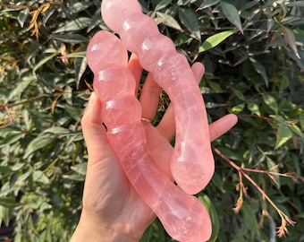 7 "natürlicher Rosenquarz Massage Stab Crystal Quartz Stick