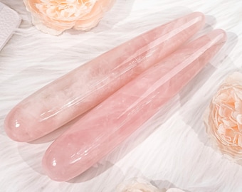 Varita de cuarzo rosa natural, varita de cuarzo de cristal