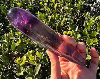 7"Natural Amethyst Wand Crystal Quartz Stick