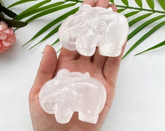 2.5" Selenite Elephant  With Free Light Base For Decoration