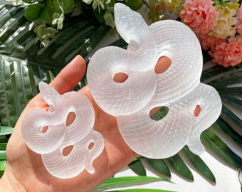 5.4&quot; Large Selenite Snake with Free Stand for Decor