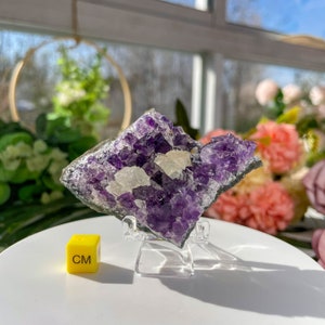 Amethyst Cluster Crystals Mineral Specimens with Stand From Uruguay