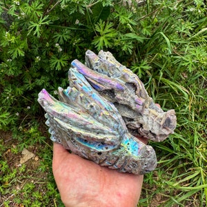 4.3&quot; Angel Aura Sphalerite Dragon Skull
