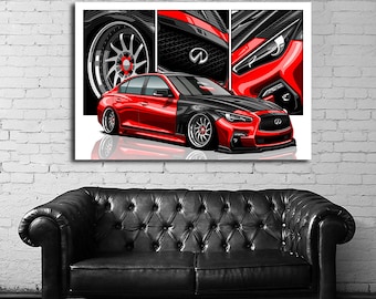 JDM Drift Import Tuner Car Automotive Art Drawing Compatible