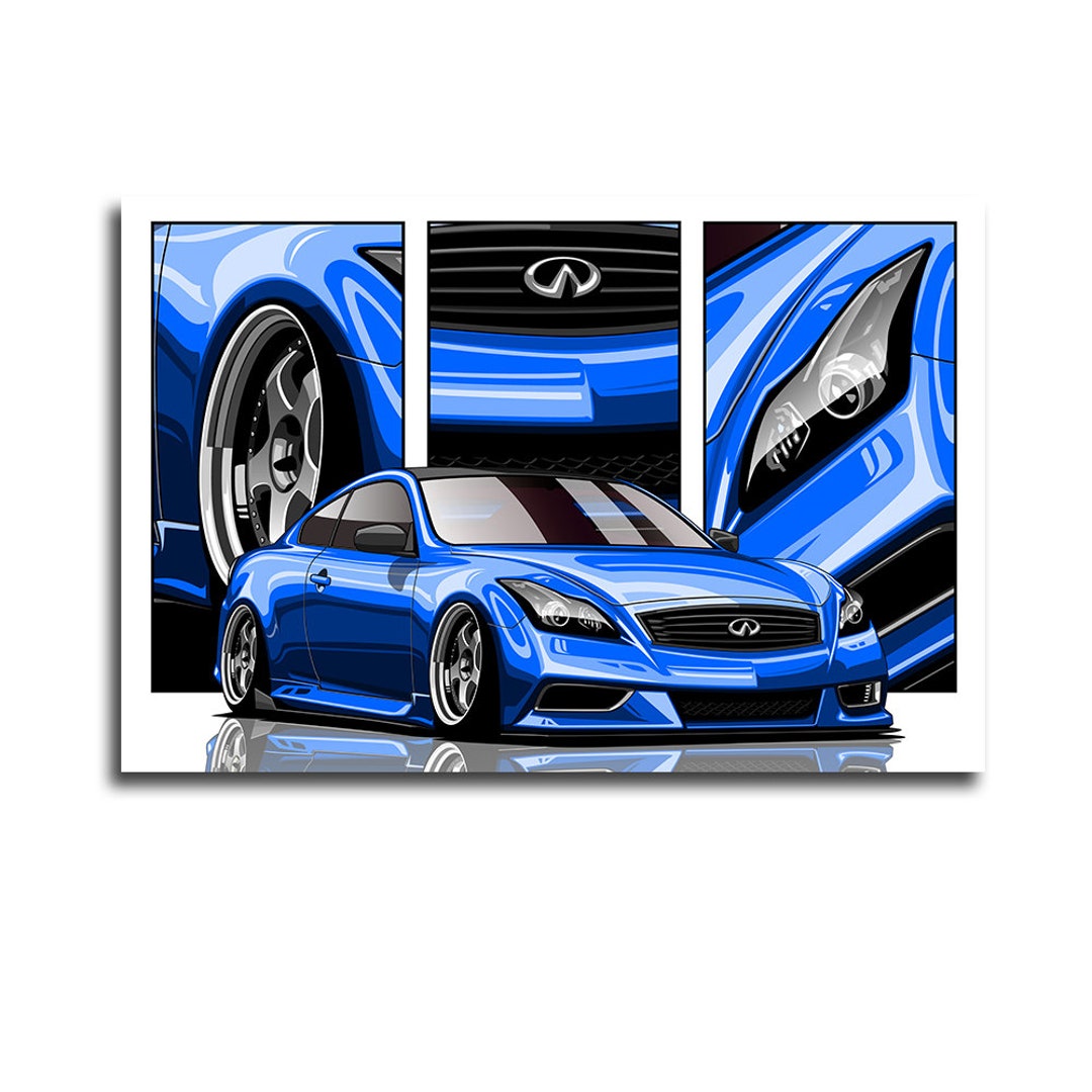 JDM Drift Import Tuner Car Automotive Art Drawing Compatible