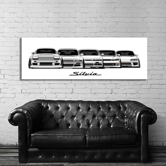 JDM Tuner Car Drift Drifting Automotive Art Drawing Compatible