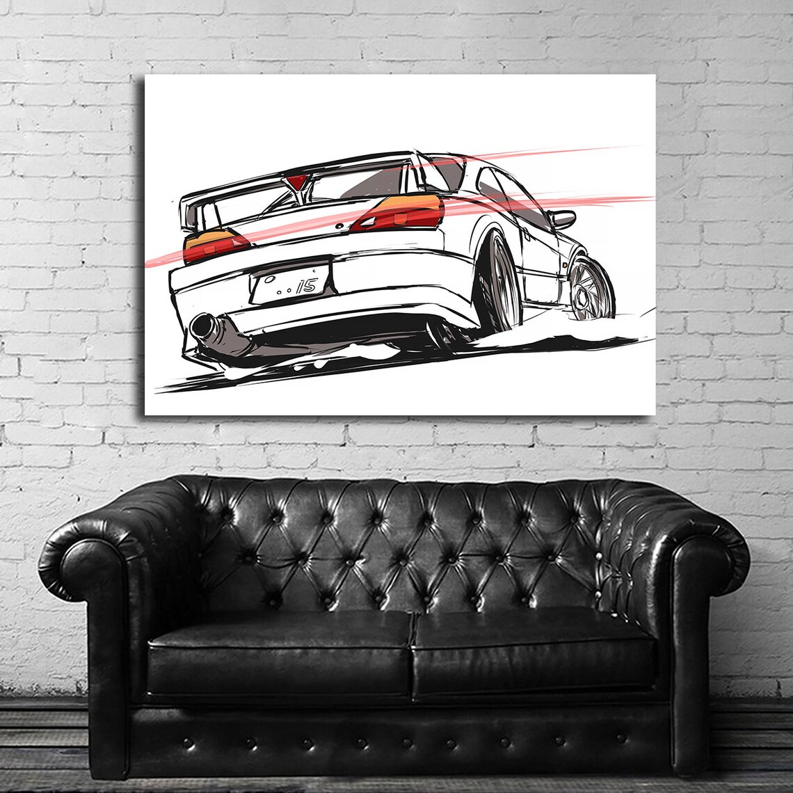 JDM Tuner Car Drift Drifting Automotive Art Drawing Compatible With ...
