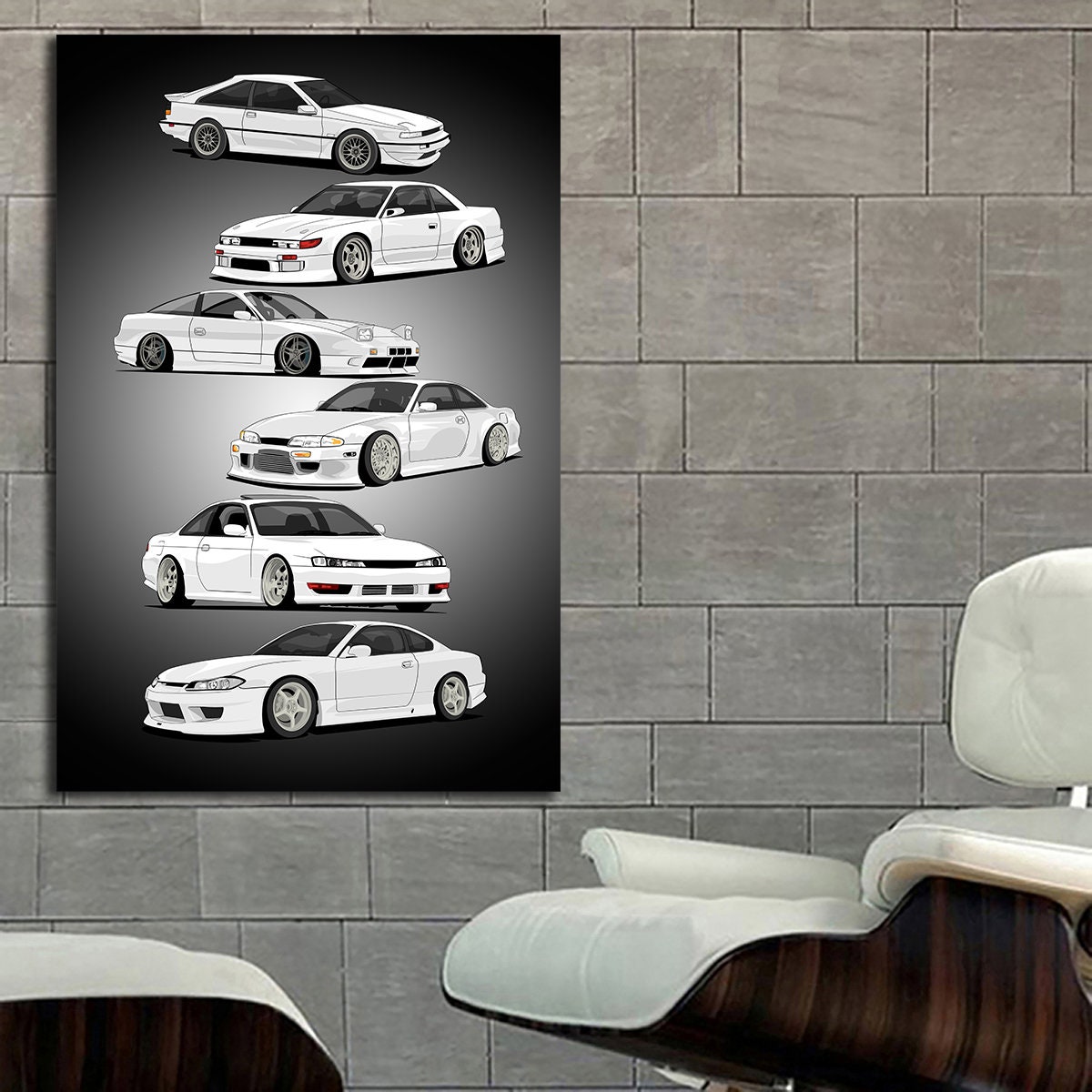 JDM Tuner Car Drift Drifting Automotive Art Drawing Compatible