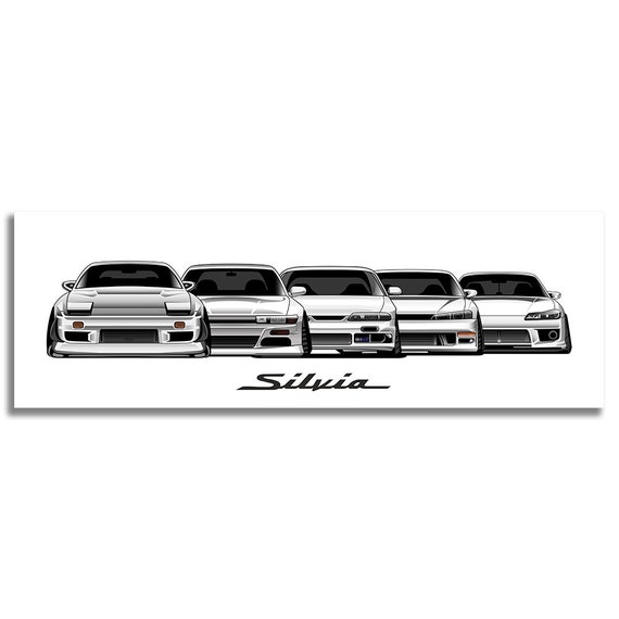 JDM Tuner Car Drift Drifting Automotive Art Drawing Compatible