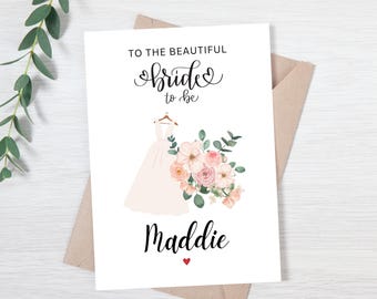 Carte nuptiale de douche | Future mariée carte de vœux | Carte Belle mariée