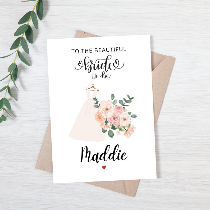 Carte nuptiale de douche | Future mariée carte de vœux | Carte Belle mariée image 1