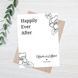 Carte de mariage personnalisée | Carte des mariés | Félicitations pour votre carte de mariage | Carte pour jeunes mariés | Carte de voeux de mariage