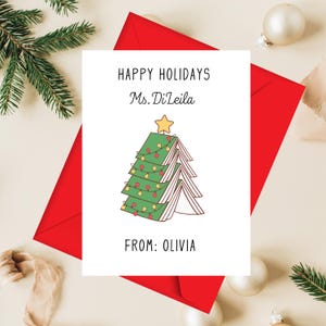 Happy Holidays Card for Teacher | Holiday Greeting Card for Teacher | Personalized Christmas Card for Teacher