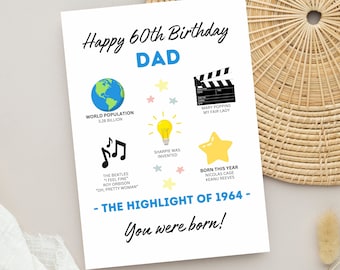 60th Birthday Card for Dad | Milestone Birthday Card | Gift for Dad | Born in 1964