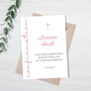 Carte élégante de félicitations de confirmation | Confirmation personnalisée | de confirmation minimaliste | Carte religieuse image 4