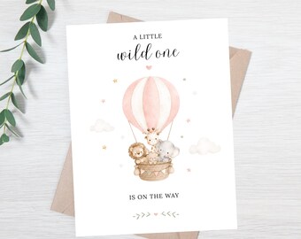 Baby Girl Congratulations Card | Pregnancy Card For Mom To Be | Baby Shower Card | Parents To Be Card | Expecting A Baby | New Baby Card