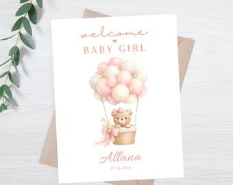 Baby Girl Congratulations Card | Pregnancy Card For Mom To Be | Baby Shower Card | Parents To Be Card | Expecting A Baby | New Baby Card
