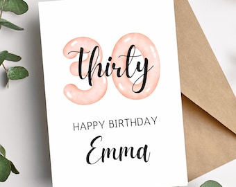 Personalized 30th Birthday | 30th Birthday Card for Friend