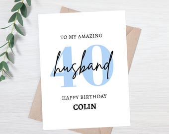Personalized 40th Birthday Card for Husband | Milestone Birthday Card for Husband | Gift for Millenial | Born in 1985