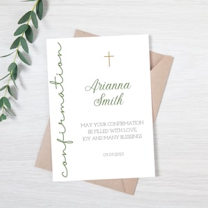 Carte élégante de félicitations de confirmation | Confirmation personnalisée | de confirmation minimaliste | Carte religieuse image 5