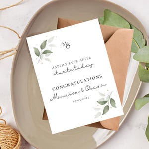 Carte de mariage personnalisée | Carte des mariés | Félicitations pour votre carte de mariage | Carte pour jeunes mariés | Carte de voeux de mariage image 2
