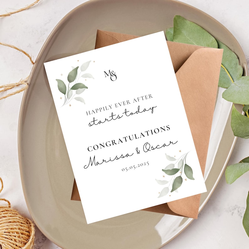 Carte de mariage personnalisée | Carte des mariés | Félicitations pour votre carte de mariage | Carte pour jeunes mariés | Carte de voeux de mariage image 2