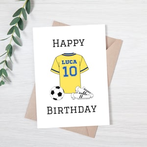 Personalisierte Fußball-Geburtstagskarte für Jungen Fußball-Geburtstagskarte für Mädchen Personalisierte Fußball-Geburtstagskarte