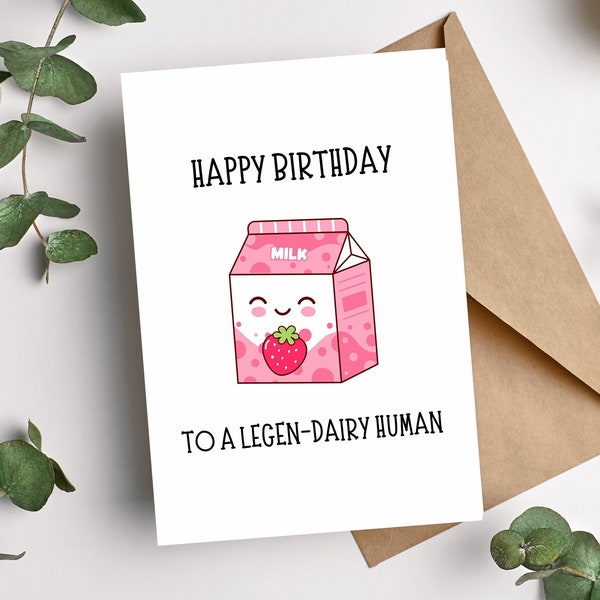 Happy Birthday Legendary Human Birthday Card | Funny Birthday Card | Card for Her | Card for Him | Punny Birthday Card for Friend