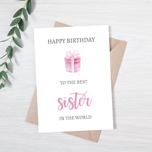 Geburtstagskarte für Schwester Happy Birthday Karte Schwester Niedliche Geburtstagskarte für Sibling