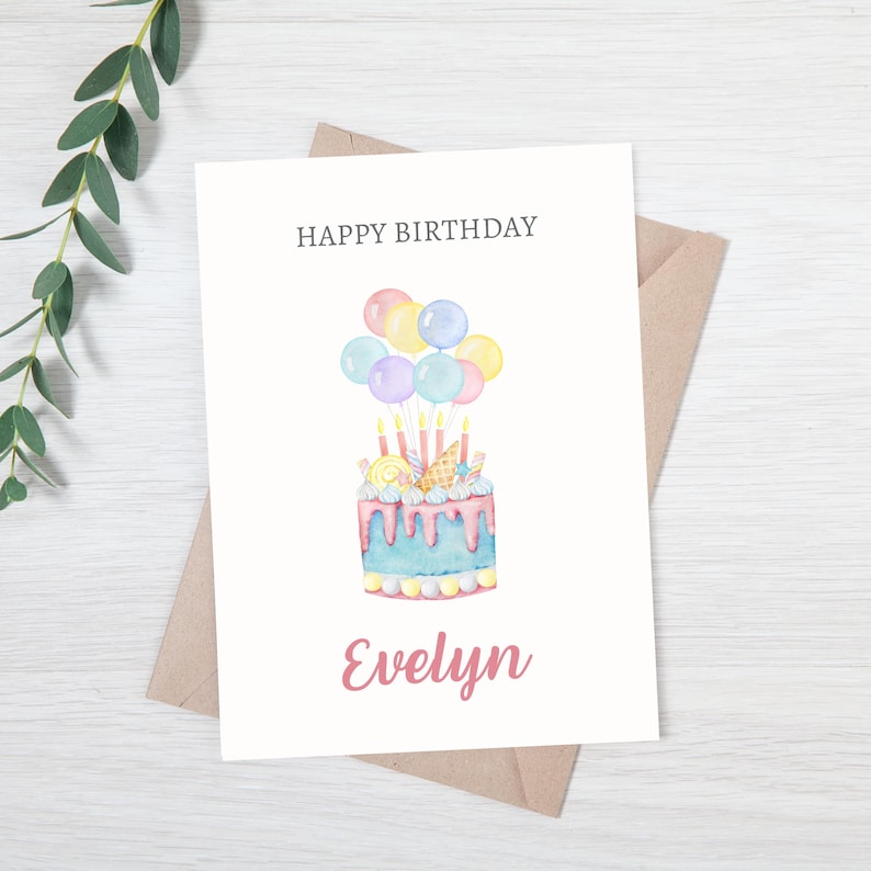 Personalized Birthday Card for Friend | Personalized Girl Birthday Card | Birthday Card for Daughter | Friend Birthday Card image 1