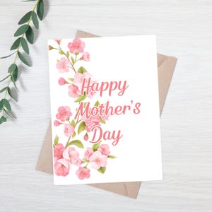 Carte florale de fête des mères | Bonne fête des mères | Carte élégante pour la fête des mères | Carte personnalisée pour la fête des Mères | Carte Fête des Mères