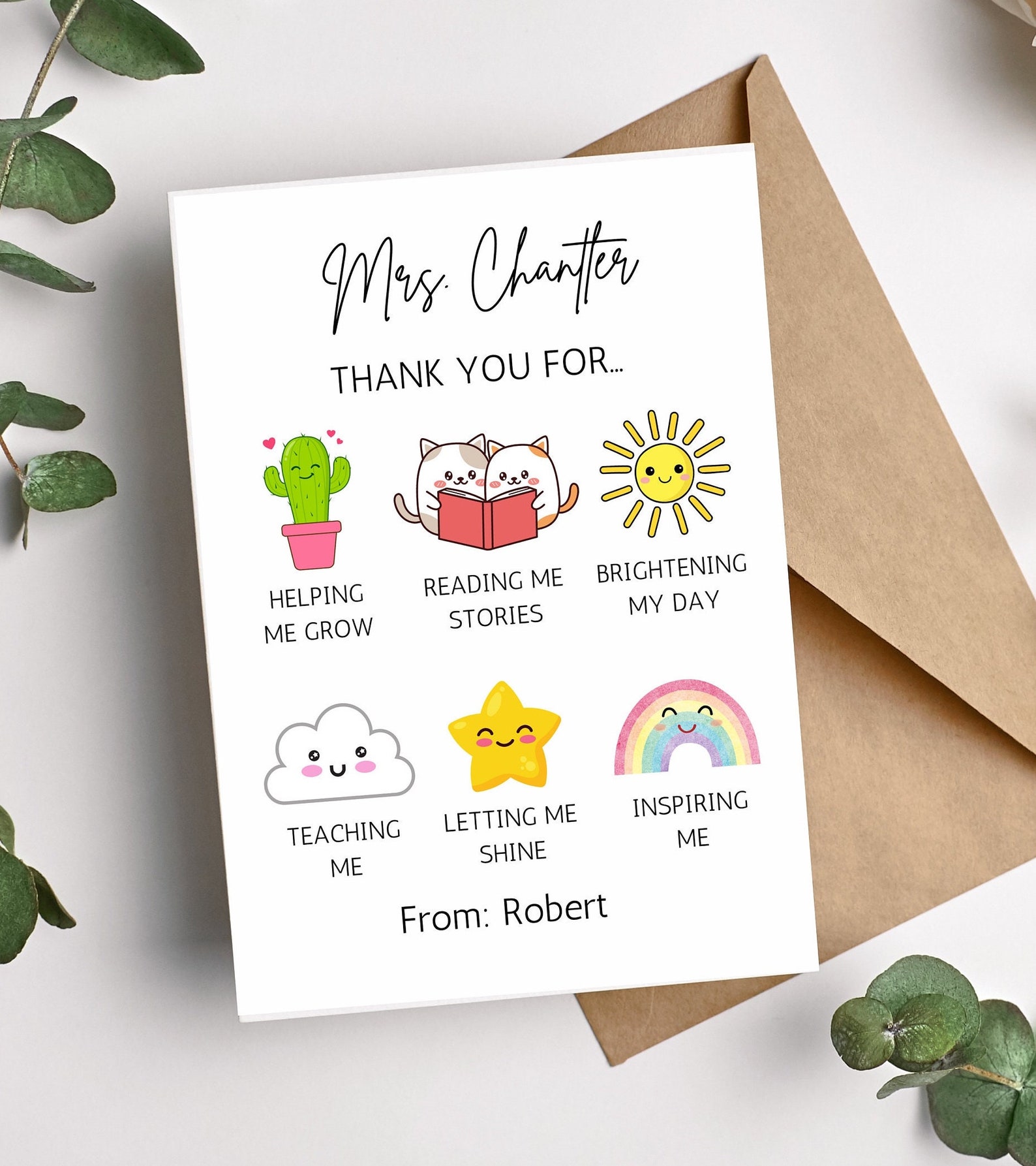 Personalized Teacher Card | Personalized Teacher Appreciation Card ...