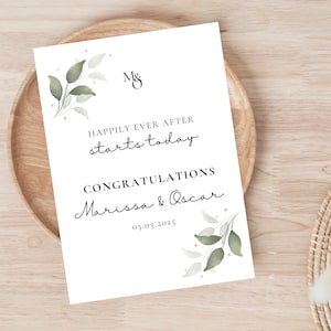 Carte de mariage personnalisée | Carte des mariés | Félicitations pour votre carte de mariage | Carte pour jeunes mariés | Carte de voeux de mariage image 3