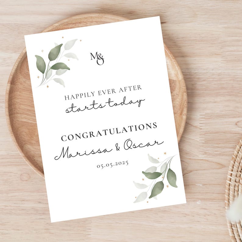 Carte de mariage personnalisée | Carte des mariés | Félicitations pour votre carte de mariage | Carte pour jeunes mariés | Carte de voeux de mariage image 3