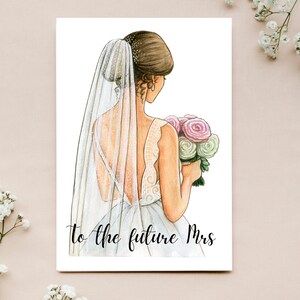 Carte nuptiale de douche | Future mariée carte de vœux | Belle carte de la jeune mariée | Carte Mme Vers le futur image 3