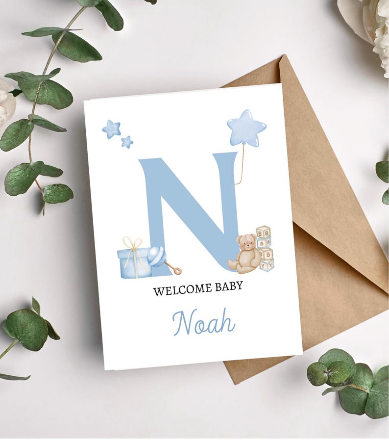 Carte de voeux de bienvenue pour bébé Carte de félicitations pour nouveau-né Carte de fête prénatale Carte souvenir pour les nouveaux parents image 2
