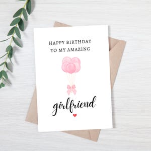 Carte d'anniversaire pour petite amie incroyable | Carte de joyeux anniversaire pour petite amie | Carte d'anniversaire pour partenaire | Carte de voeux mignonne et sincère