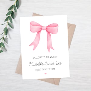 Carte de baby shower pour fille | Carte de grossesse pour future maman | Carte de fête de naissance | Carte Futurs parents | Vous attendez un bébé | Carte Nouveau-né