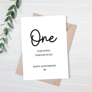 One Year Anniversary Card for Husband | One Year Anniversary Card for Wife | Girlfriend Anniversary Card |Boyfriend Anniversary Card|