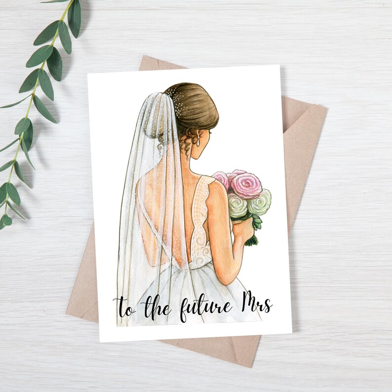 Carte nuptiale de douche | Future mariée carte de vœux | Belle carte de la jeune mariée | Carte Mme Vers le futur image 1