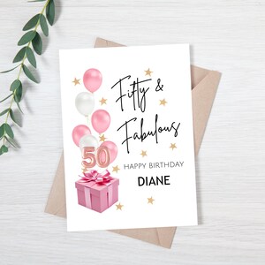 50e anniversaire personnalisé | 50e anniversaire d'un ami | Carte 50e anniversaire pour maman, femme, soeur