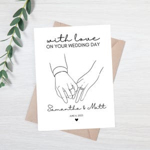 Carte de mariage personnalisée élégante | Carte des mariés | Félicitations pour votre carte de mariage | Carte pour jeunes mariés | Carte de mariage minimaliste