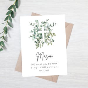 Carte de félicitations de première communion | carte de vœux personnalisée pour la première communion | Carte Sainte Communion | Félicitations pour votre première communion